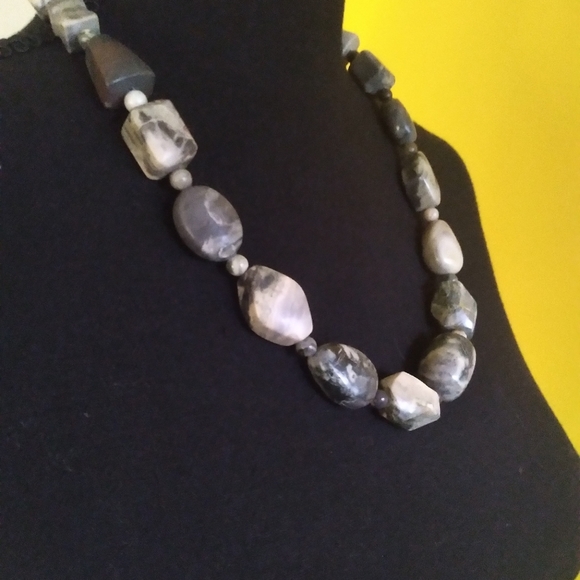❤️🎁Jay King Mine Finds Grey/Green/Brown Jasper Necklace 21" w/ 3" 925 Extender - Picture 3 of 12